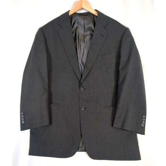 Brooks Brothers Wool Blazer Mens 46 Regular Black Sport Coat 2Button Made in USA - Picture 1 of 14